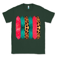 Sports Green Colored Leopard and Wood Patterned Western Brush Strokes Classic Tee - Bettercallsaul