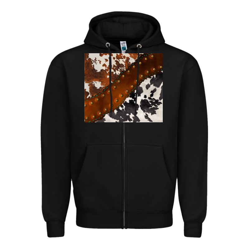 Cowhide Leather Zipper Hoodie by BarkalooDesign | Teevron