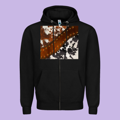 Cowhide Leather Zipper Hoodie Designed By Barkaloodesign