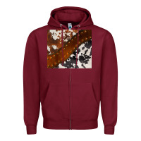 Burgundy cowhide leather Zipper Hoodie - BarkalooDesign