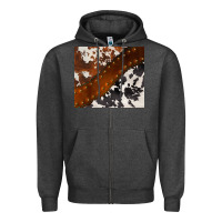 Charcoal Heather cowhide leather Zipper Hoodie - BarkalooDesign