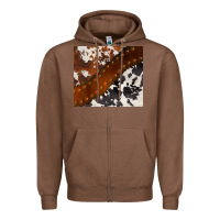 Chestnut cowhide leather Zipper Hoodie - BarkalooDesign