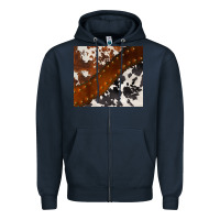 Navy cowhide leather Zipper Hoodie - BarkalooDesign