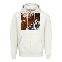 Oatmeal Heather cowhide leather Zipper Hoodie - BarkalooDesign