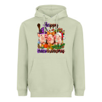Matcha Happy Hallothanksmas Pigs Heavyweight Hoodie - NancyCooperArtShop