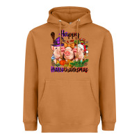 Meerkat Happy Hallothanksmas Pigs Heavyweight Hoodie - NancyCooperArtShop