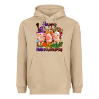 Mushroom Happy Hallothanksmas Pigs Heavyweight Hoodie - NancyCooperArtShop