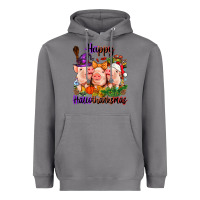 Storm Happy Hallothanksmas Pigs Heavyweight Hoodie - NancyCooperArtShop