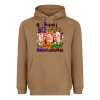 Happy Hallothanksmas Pigs Heavyweight Hoodie | Teevron