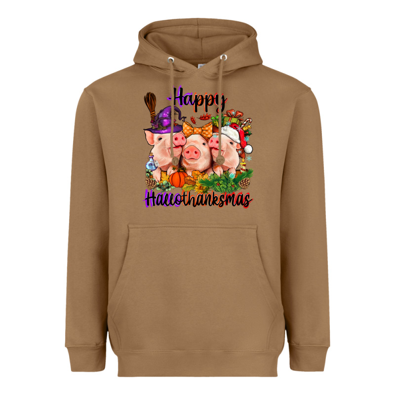 Happy Hallothanksmas Pigs Heavyweight Hoodie by NancyCooperArtShop | Teevron