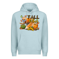 Blue Mist Fall Vibes Fox Premium Hoodie - LillyAllenDesigns