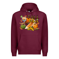 Burgundy Fall Vibes Fox Premium Hoodie - LillyAllenDesigns