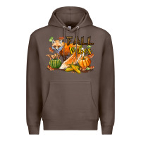 Coffee Fall Vibes Fox Premium Hoodie - LillyAllenDesigns