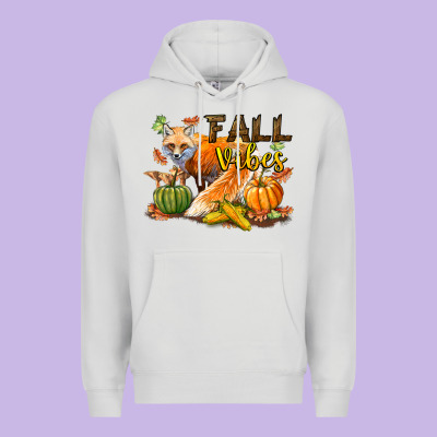 Fall Vibes Fox Premium Hoodie Designed By Lillyallendesigns