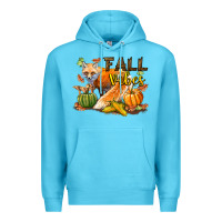 Ocean Blue Fall Vibes Fox Premium Hoodie - LillyAllenDesigns