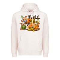 Pale Pink Fall Vibes Fox Premium Hoodie - LillyAllenDesigns