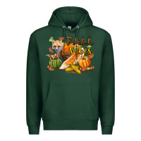 Sports Green Fall Vibes Fox Premium Hoodie - LillyAllenDesigns