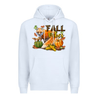 White Fall Vibes Fox Premium Hoodie - LillyAllenDesigns