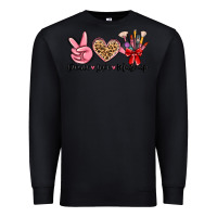 Black peace love makeup Premium Sweatshirt - MaliasSmallBusiness