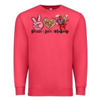Cardinal peace love makeup Premium Sweatshirt - MaliasSmallBusiness