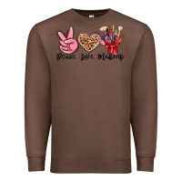 Chestnut peace love makeup Premium Sweatshirt - MaliasSmallBusiness