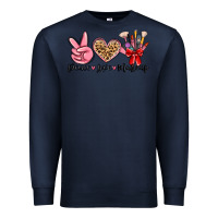 Navy peace love makeup Premium Sweatshirt - MaliasSmallBusiness