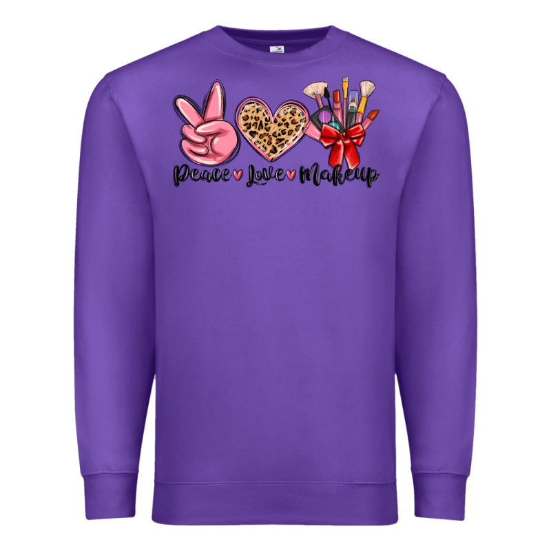 Peace Love Makeup Premium Sweatshirt by MaliasSmallBusiness | Teevron