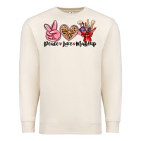 Sandshell peace love makeup Premium Sweatshirt - MaliasSmallBusiness