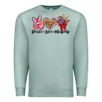 Seafoam peace love makeup Premium Sweatshirt - MaliasSmallBusiness