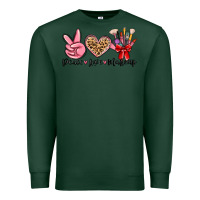 Sports Green peace love makeup Premium Sweatshirt - MaliasSmallBusiness