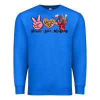 True Royal peace love makeup Premium Sweatshirt - MaliasSmallBusiness