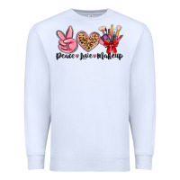 White peace love makeup Premium Sweatshirt - MaliasSmallBusiness