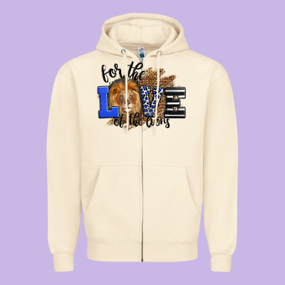 For The Love Of The Lions Zipper Hoodie Designed By Lillyallendesigns