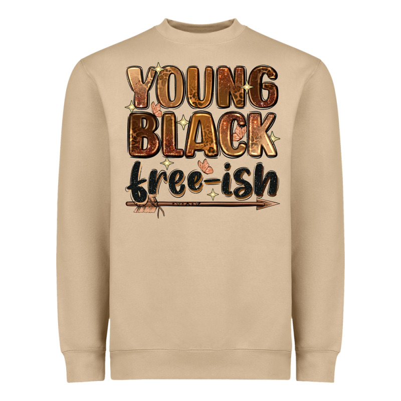 Young Black Free-ish Heavyweight Sweatshirt by Zillion Design Studio | Teevron