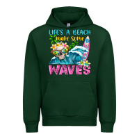 Forest Green Life's a beach make some waves Urban Hoodie - NancyCooperArtShop