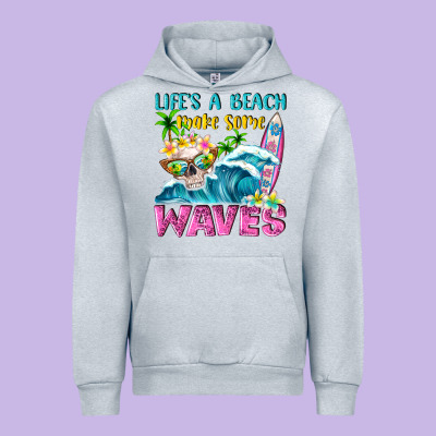 Life's A Beach Make Some Waves Urban Hoodie Designed By Nancycooperartshop