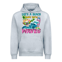 Heather Grey Life's a beach make some waves Urban Hoodie - NancyCooperArtShop