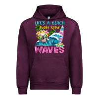 Mauve Wine Life's a beach make some waves Urban Hoodie - NancyCooperArtShop