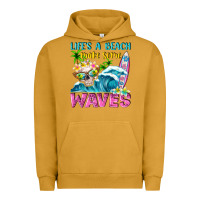 Pigment Peanut Butter Life's a beach make some waves Urban Hoodie - NancyCooperArtShop