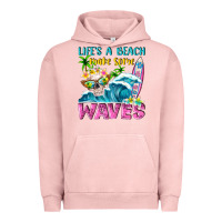 Pigment Salmon Life's a beach make some waves Urban Hoodie - NancyCooperArtShop