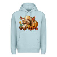 Blue Mist Fall Vibes Squirrel Premium Hoodie - LillyAllenDesigns