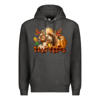 Charcoal Heather Fall Vibes Squirrel Premium Hoodie - LillyAllenDesigns