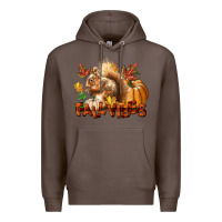 Coffee Fall Vibes Squirrel Premium Hoodie - LillyAllenDesigns