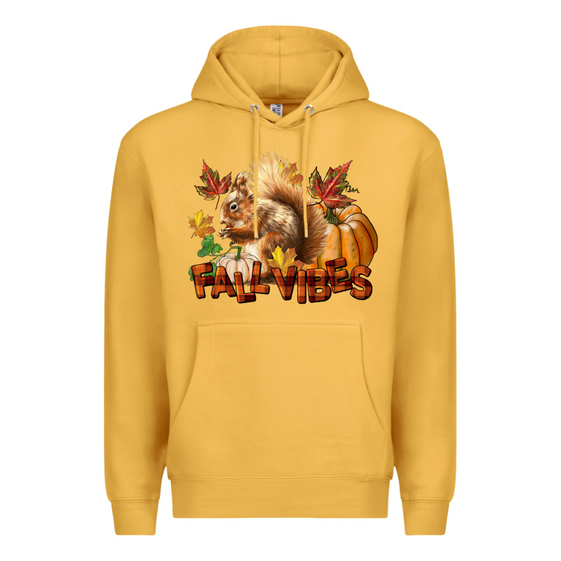 Fall Vibes Squirrel Premium Hoodie by LillyAllenDesigns | Teevron