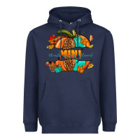 Navy Thankful grateful blessed mini pumpkin Heavyweight Hoodie - NancyCooperArtShop