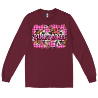 Burgundy pinktober with cancer ribbon Long Sleeve Tee - AdoDesignShop