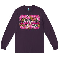 Plum pinktober with cancer ribbon Long Sleeve Tee - AdoDesignShop