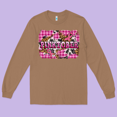Pinktober With Cancer Ribbon Long Sleeve Tee Designed By Adodesignshop