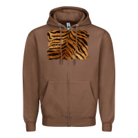 Chestnut handdrawn tiger pattern background Zipper Hoodie - BarkalooDesign