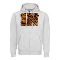 Dove Grey handdrawn tiger pattern background Zipper Hoodie - BarkalooDesign